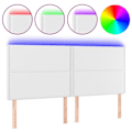 Miniatyrbillede 1 af 5: Hovedgavl til seng med LED møbel 200 x 5 x 118/128 cm syntetisk hvid TDL0201934 Vit
