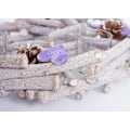 Pikkukuva 2 / 5: Pyöreä adventtikranssi kynttilälyhdyillä jouluisia koristeita puusta Ø 30 cm violetti harmaa 04_0002561 kastanj