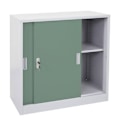 Miniatyrbillede 1 af 6: Kontorarmatur i stål med låsbare skydedøre 90x90x45 cm grøn 04_0006410 Guld