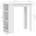 Miniatyrbillede 4 af 4: Multifunktionelt sidebord med opbevaringshylder 102 x 50 x 103,5 cm hvidt ingeniørtræ DEC036494 Vit