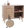 Miniatyrbillede 2 af 6: Kommode skab buffet opbevaringsrum i kubu og melamintræ 67x80x38 cm eglook 04_0006517 kastanj