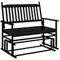 Miniatyrbillede 1 af 6: Bænk med vippefunktion til haven 118 x 70 x 104,5 cm i sort poppeltræ DEC028718 kastanj