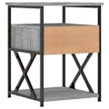 Miniatyrbillede 6 af 6: Sæt med 2 natborde med skuffe og hylde 40 x 42 x 55 cm i grå ingeniørtræ og jern DEC035731 kastanj