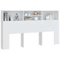 Miniatyrbillede 4 af 4: Hovedgærde med opbevaring, sengebord, hylde 180 x 19 x 103,5 MDF hvid
