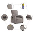 Miniatyrbillede 6 af 6: Fauteuil til afslapning med elektrisk vippesfunktion i taupe stof DEC027274 Mol