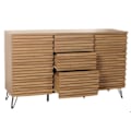 Pikkukuva 4 / 6: Buffet, jossa on 2 ovea, 4 säilytysosaa ja 3 laatikkoa, massiivipuusta mangoa ja metallia, 85x142x44 cm 04_0006001 kastanj