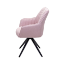 Miniatyrbillede 3 af 4: Spisestol kontorstol i rosa stof i retro design i stål