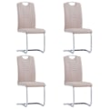 Miniatyrbillede 1 af 6: Sæt med 4 moderne kantine-stole i syntetisk cappuccino design.