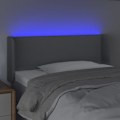 Miniatyrbillede 3 af 5: Hovedgavl - LED - Lys grå - 93x16x78/88 cm - Moderne design - Højdejusterbar Ljusgrått