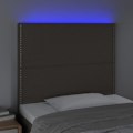 Miniatyrbillede 3 af 5: Hovedgærde til seng til soveværelse møbel med LED 90 x 5 x 118/128 cm taupe stof TDL0200351 Mol