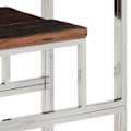 Miniatyrbillede 6 af 6: Konsolbord til indgang, stue møbel i forkromet rustfrit stål og massiv lærketræ DEC031601 Silver