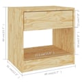 Miniatyrbillede 6 af 6: Sæt med 2 natborde med skuffe og åbent rum 40 x 31 x 40 cm ubehandlet fyrretræ DEC034764 kastanj