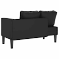 Pikkukuva 4 / 6: Meridienne chaise longue sohva sisätiloihin mustilla PVC-tyynyillä DEC026087 Svart