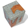 Miniatyrbild 6 av 6: Taburett för växtstöd i massivt teakträ och flerfärgad plast DEC026338 kastanj