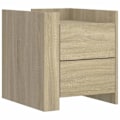 Miniatyrbillede 1 af 6: Natteland med skuffer 45 x 50 x 50 cm ingeniørtræ farve eg DEC033882 kastanj