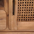 Miniatyrbillede 2 af 6: TV-møbel med skuffe og tre opbevaringsrum i akacietræ, MDF og rattan i teakfarve 160 cm 04_0007867 kastanj