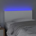 Miniatyrbillede 3 af 4: Hovedgærde til seng, soveværelse møbel med LED 90 x 5 x 78/88 syntetisk hvid