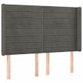 Miniatyrbild 2 av 5: Sänggavel - Ej specificerat - 147x16x118/128 cm - Mörkgrå sammet - Integrerad LED - Res design Mörkgrå