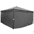Pikkukuva 3 / 4: Pergola paviljonki puutarhakeinu tukeva rakenne 7, sivuseinällä + harmaa hyttysverkko 4 x 4 m
