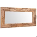 Miniatyrbillede 5 af 6: Rektangulært vægspejl i teaktræ brun og glas 120 x 60 cm DEC022673 kastanj