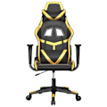 Miniatyrbillede 2 af 6: Kontor stol gaming stol på hjul i sort og guld PVC DEC025976 Svart