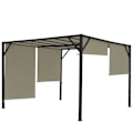 Miniatyrbillede 1 af 6: Pergola pavillon i haven med terrasse-tag, stabil stålstruktur 6cm + skydetag taupe 3x3m 04_0004075 Mol