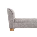 Miniatyrbillede 4 af 4: Banc banquette polstret i lys grå stof med træben bredde 133cm BAN10003