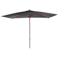 Miniatyrbillede 2 af 4: Havemøbelparasol 2 x 3 m, højdejusterbar, polyester/træ, 6 kg, antracitgrå