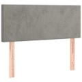Miniatyrbillede 2 af 5: Hovedgærde til seng med LED-møbel 100 x 5 x 78/88 cm i lysegråvelour TDL0201446 Grå