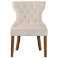 Miniatyrbillede 2 af 4: Spisestol x 1 i Chesterfield-stil med polstret ryg i crème velour og lyse træfødder 10_0003740 kastanj