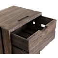Miniatyrbillede 3 af 6: Nattestation med opbevaringskode i træ i vintage stil med 2 skuffer 36 x 32 x 26 brun