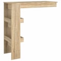 Miniatyrbillede 4 af 6: Væghængt barbord med reoler 102 x 45 x 103,5 cm, ingeniertræ i egetræ farve DEC036231 kastanj