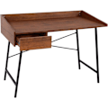 Miniatyrbillede 2 af 4: Kontor skrivebord med opbevaringsskuffe 98 ved 114 ved 60 MDF brun