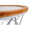 Miniatyrbillede 2 af 6: Bordpladebordsbord, metal- og trækonstruktion, diameter 66 cm, hvid 04_0008470 Vit