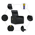Miniatyrbillede 5 af 6: Tv-lænestol med massagefunktion, 6 massagepunkter, negligerbar i sort PVC DEC027032 Svart