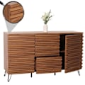 Pikkukuva 2 / 6: Buffet, jossa on 2 ovea, 4 säilytyskompartimenttia ja 3 laatikkoa, 85x142x44 cm, pähkinäviimeistely 04_0006000 Guld