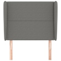 Miniatyrbillede 3 af 6: Hovedgærde til seng, soveværelse møbel med sidekant 93 x 23 x 118/128 cm, mørkegrå fløjlsstof TDL0204 Grå