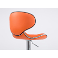 Miniatyrbild 4 av 4: Barstol - Décoshop26 - TDB10129 - Set med 2 - Höjdjusterbar - Orange konstläder Metall