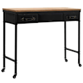 Miniatyrbillede 1 af 6: Functional and stylish entry console table on wheels with drawers 100x33,5x80 cm MDF wood and steel DEC032055 kastanj