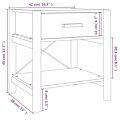 Pikkukuva 6 / 6: 2 kpl yöpöytiä laatikoilla ja hyllyllä 42 x 38 x 45 cm valkoista ja ruskeaa MDF-astiaa sekä metallia DEC034966 Vit