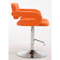 Miniatyrbillede 3 af 5: Barstole - Décoshop26 - TDB10499 - Sæt af 2 - Orange imiteret læder - Moderne design Guld