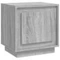 Pikkukuva 1 / 6: Yöpöytä suljettavalla osastolla 44 x 35 x 45 cm harmaata engineered puuta DEC034667 kastanj
