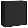 Miniatyrbild 5 av 6: Caissons à tiroirs meuble de bureau portes verrouillables 90 x 40 x 90 cm en acier noir DEC024595 Svart
