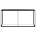Miniatyrbillede 2 af 5: Konsolbord til stue 160 x 35 x 75,5 cm hærdet glas og sort stål DEC032120 Svart