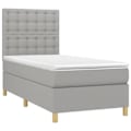 Pikkukuva 2 / 6: LED-patjakasetti, jossa on patja, sänky, yöpöytä, 100x200 cm, vaalea harmaa kangas TDL0207948 Grå