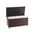Miniatyrbillede 1 af 4: Opbevaringskiste - Brun - Polyrotin - 51x100x50 cm - 170L - Med hjul kastanj