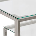 Miniatyrbillede 4 af 6: Konsolbord 110 x 35 x 70 cm i rustfrit stål i sølv og hærdet glas DEC031333 Silver
