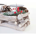 Miniatyrbild 4 av 6: Julkrans för Advent förlängd juldekoration Adventsarrangemang trä 11 x 15 x 50 cm vit grå med vita ljus 04_00 Vit