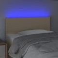 Miniatyrbillede 3 af 5: Sengegavl - Creme - 100x5x78/88 cm - LED - Moderne - Design Grädde