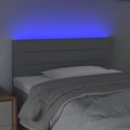 Miniatyrbillede 3 af 4: Hovedgærde seng til soveværelse LED-møbel 90 x 5 x 78/88 lys grå stof